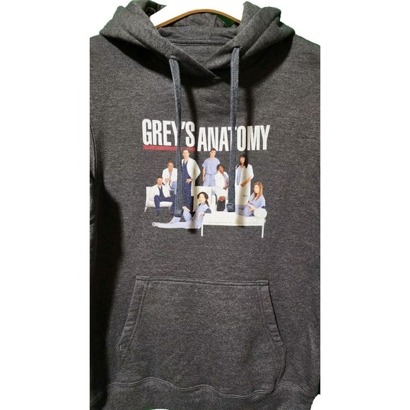 NWOT Grey's Anatomy Pullover Hoodie Dark Grey Large - Picture 3 of 4